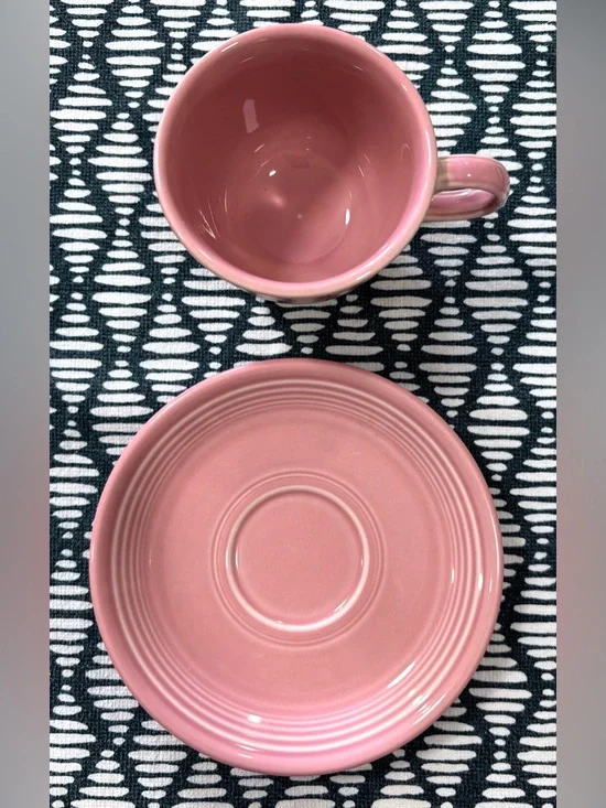 Fiestaware Peony Tea Cup and Saucer Set - Picture 3 of 5